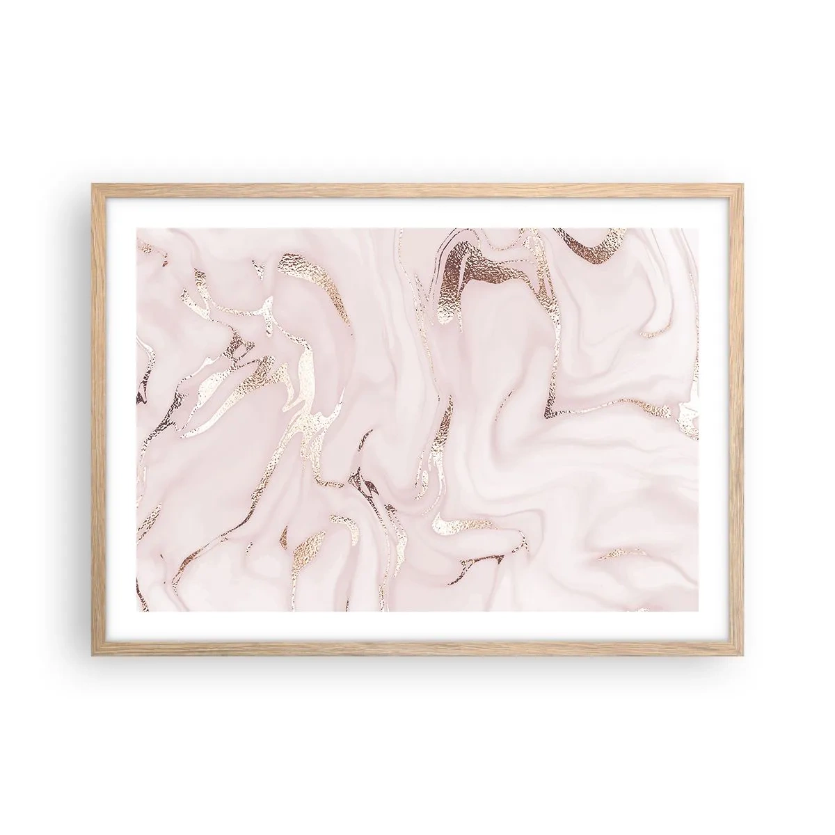 Plakat w ramie jasny dąb - W różowym szale - 70x50 cm