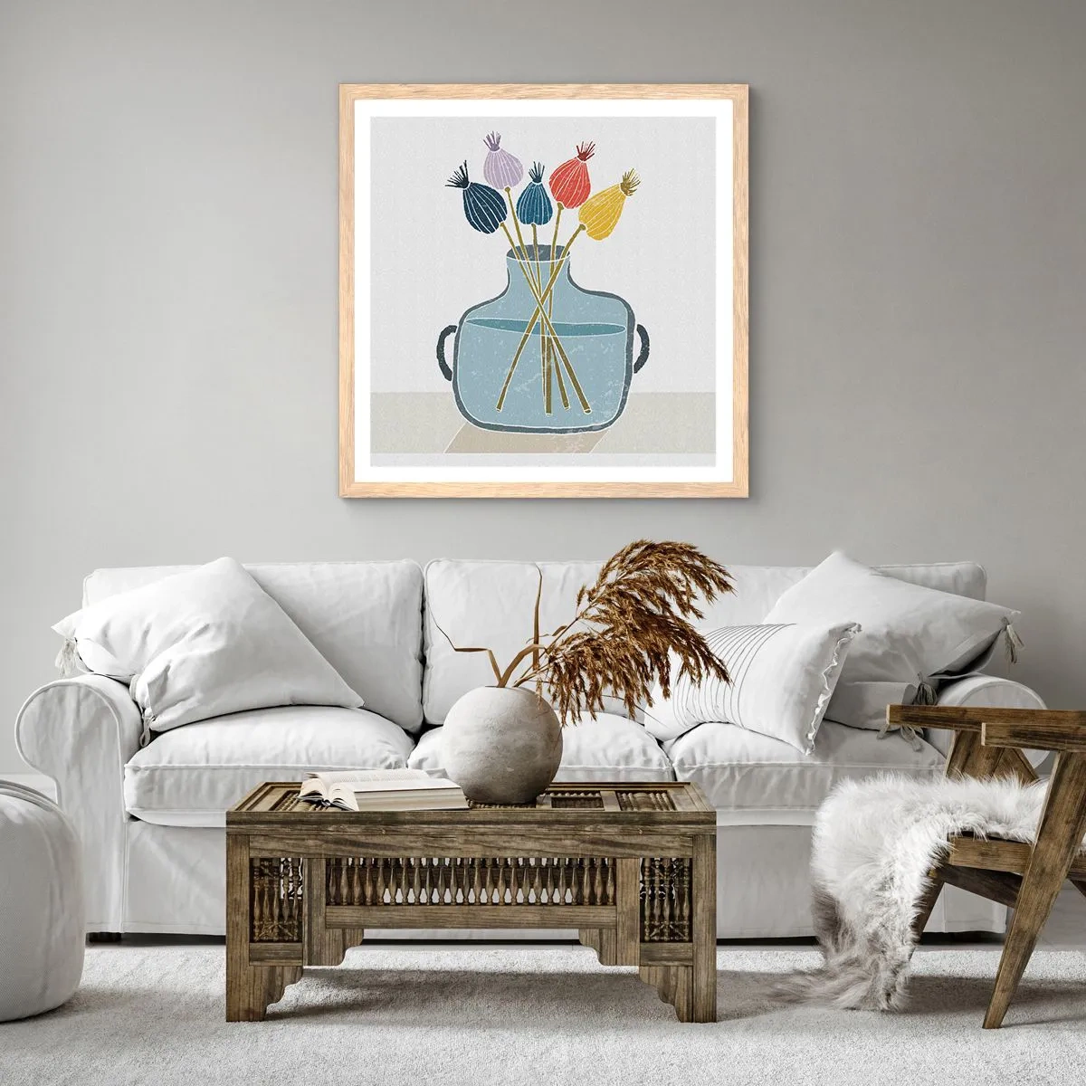 Plakat w ramie jasny dąb - Jak makiem zasiał - 40x40 cm