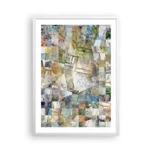 Plakat w białej ramie - Geometryczne przetasowanie - 50x70 cm