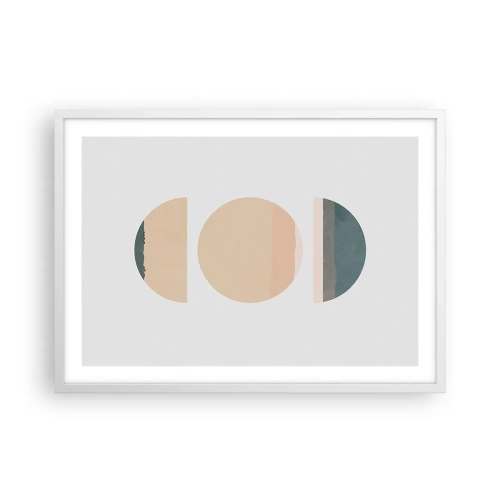 Plakat w białej ramie - Koło za kołem - 70x50 cm