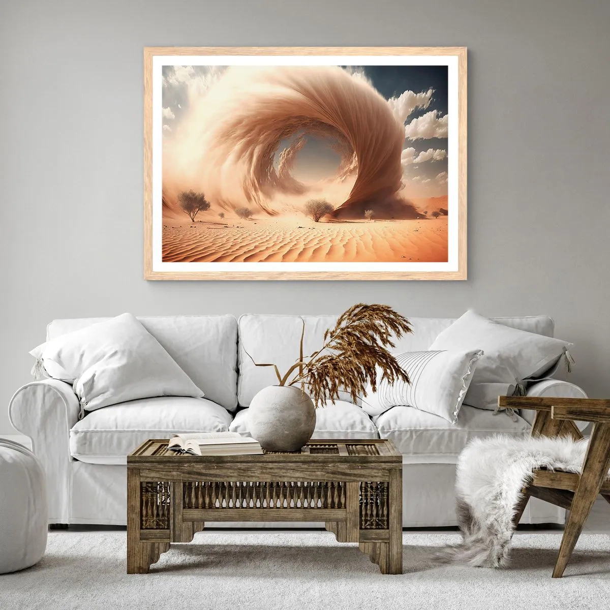 Plakat w ramie jasny dąb - Otwarty portal - 100x70 cm