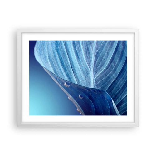 Plakat w białej ramie - Ukryte krople błękitu - 50x40 cm