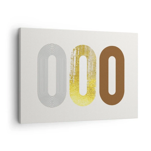 Obraz na płótnie - Abstrakcyjny motyw trzech geometrycznych kształtów - 70x50cm - Ooo! - Nowoczesna dekoracja ścienna do salonu i sypialni ARTTOR