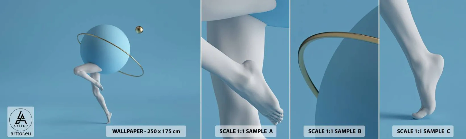 Fototapeta Próbka Standard Eco - A planety szaleją - Abstrakcja, Nogi, Trójwymiarowy - 100x30 cm