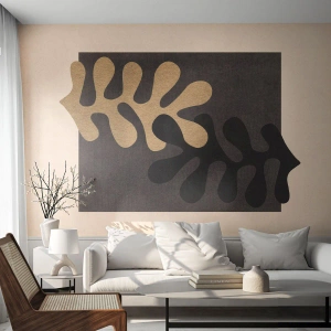 Fototapeta Premium Sand - Brak i dopełnienie - Abstrakcja, Liść, Sztuka - 100x70 cm