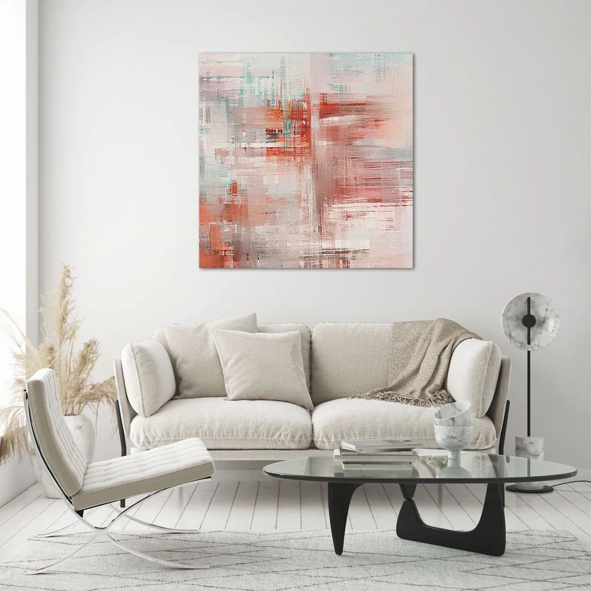 Obraz na szkle - Zamglone. Ale różowe - 60x60 cm