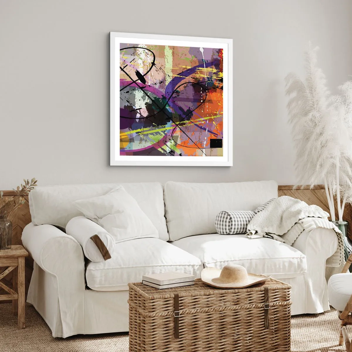 Plakat w białej ramie - Można wprost lub naokoło - 50x50 cm