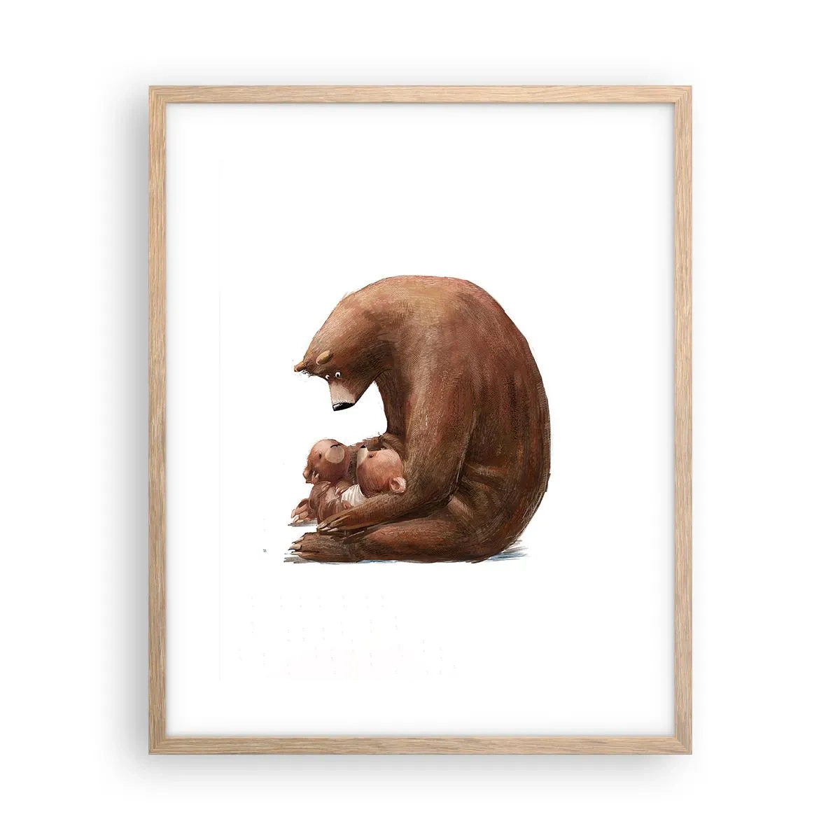Plakat w ramie jasny dąb - Słodkich snów, dzieciaki - 40x50 cm