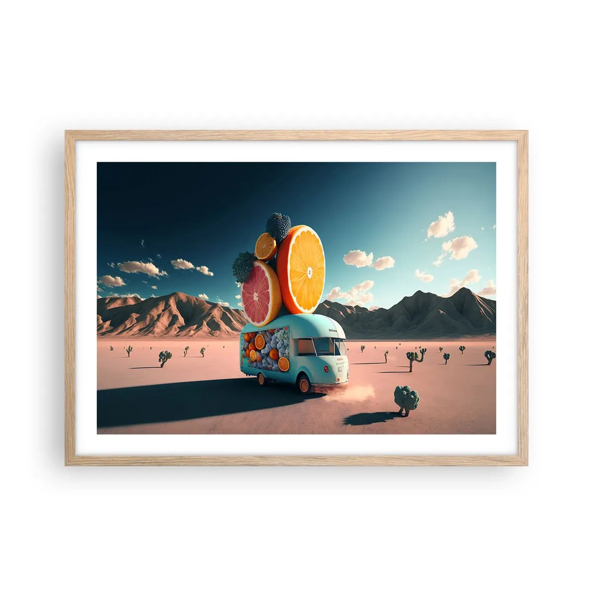 Plakat w ramie jasny dąb - Smak wakacji - 70x50 cm