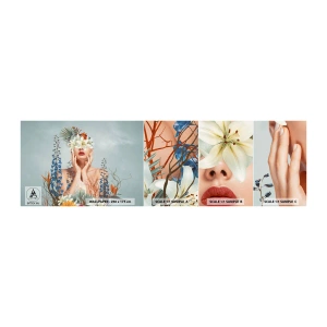 Fototapeta Próbka Samoprzylepna Deluxe Sticker - Kobieta – kwiat - Abstrakcja, Kobieta, Kwiaty - 100x30 cm