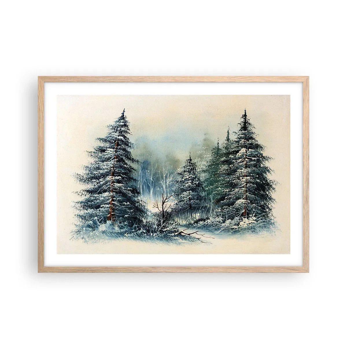 Plakat w ramie jasny dąb - Gotowe do Świąt - 70x50 cm