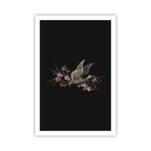 Plakat - Egzotyczny, haftowany ptak - 61x91 cm