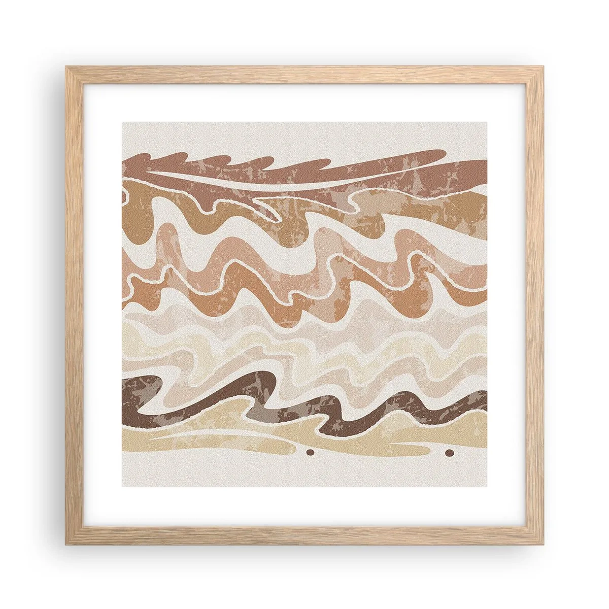 Plakat w ramie jasny dąb - Dobra energia – dobre emocje - 40x40 cm