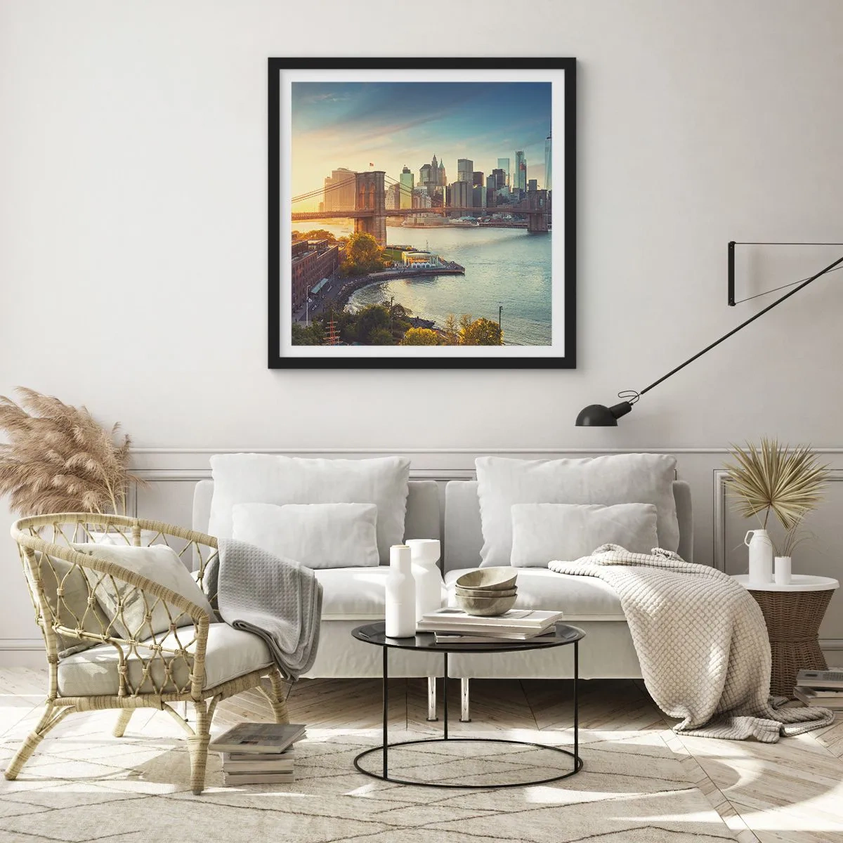 Plakat w czarnej ramie - Wielkomiejski świt - 40x40 cm