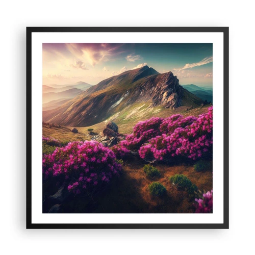 Plakat w czarnej ramie - Lato w górach - 60x60 cm