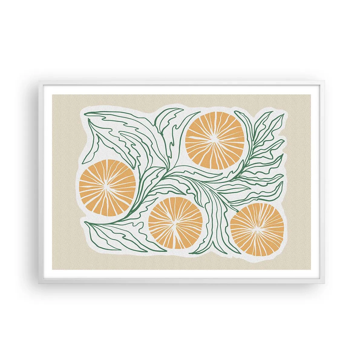 Plakat w białej ramie - Etnicznie z nutą abstrakcji - 100x70 cm