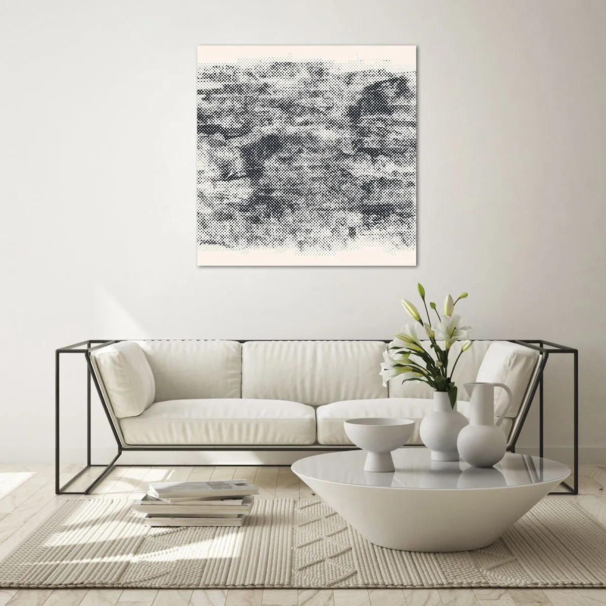 Obraz na szkle - Mglista kompozycja - 70x70 cm