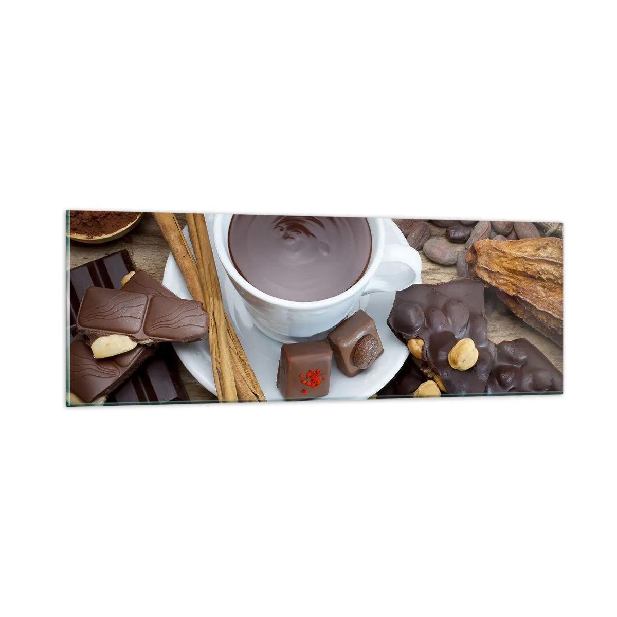 Obraz na szkle - Z baśniowej fabryki czekolady - 90x30 cm
