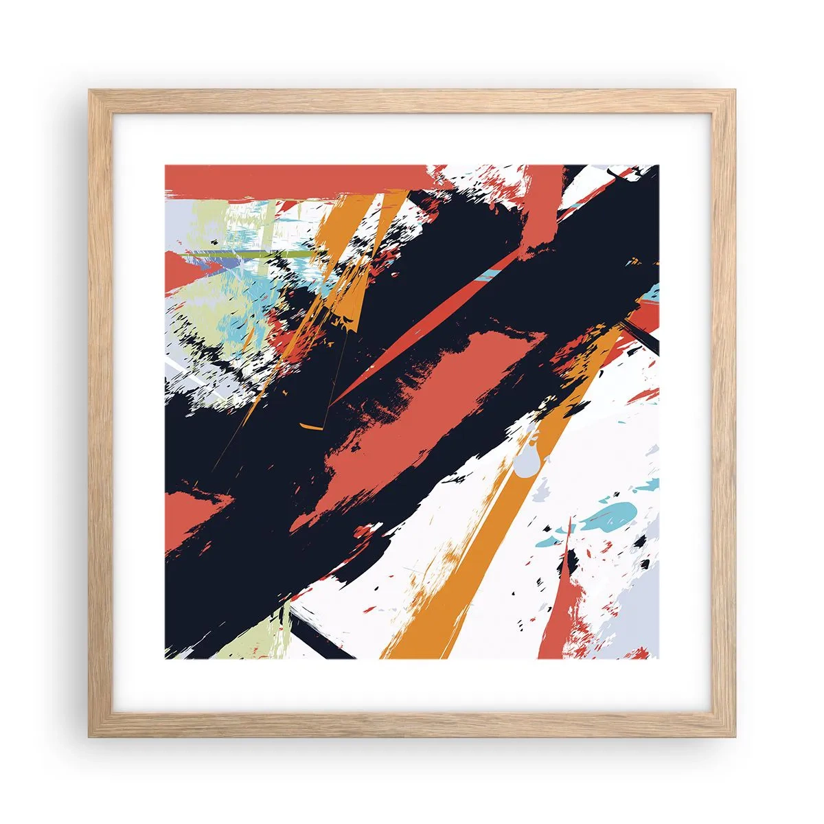 Plakat w ramie jasny dąb - Kompozycja dynamiczna - 40x40 cm