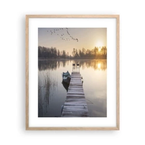 Plakat w ramie jasny dąb - Wrócę za jakiś czas - 40x50 cm