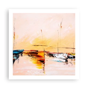 Plakat - Wieczór w przystani - 60x60 cm