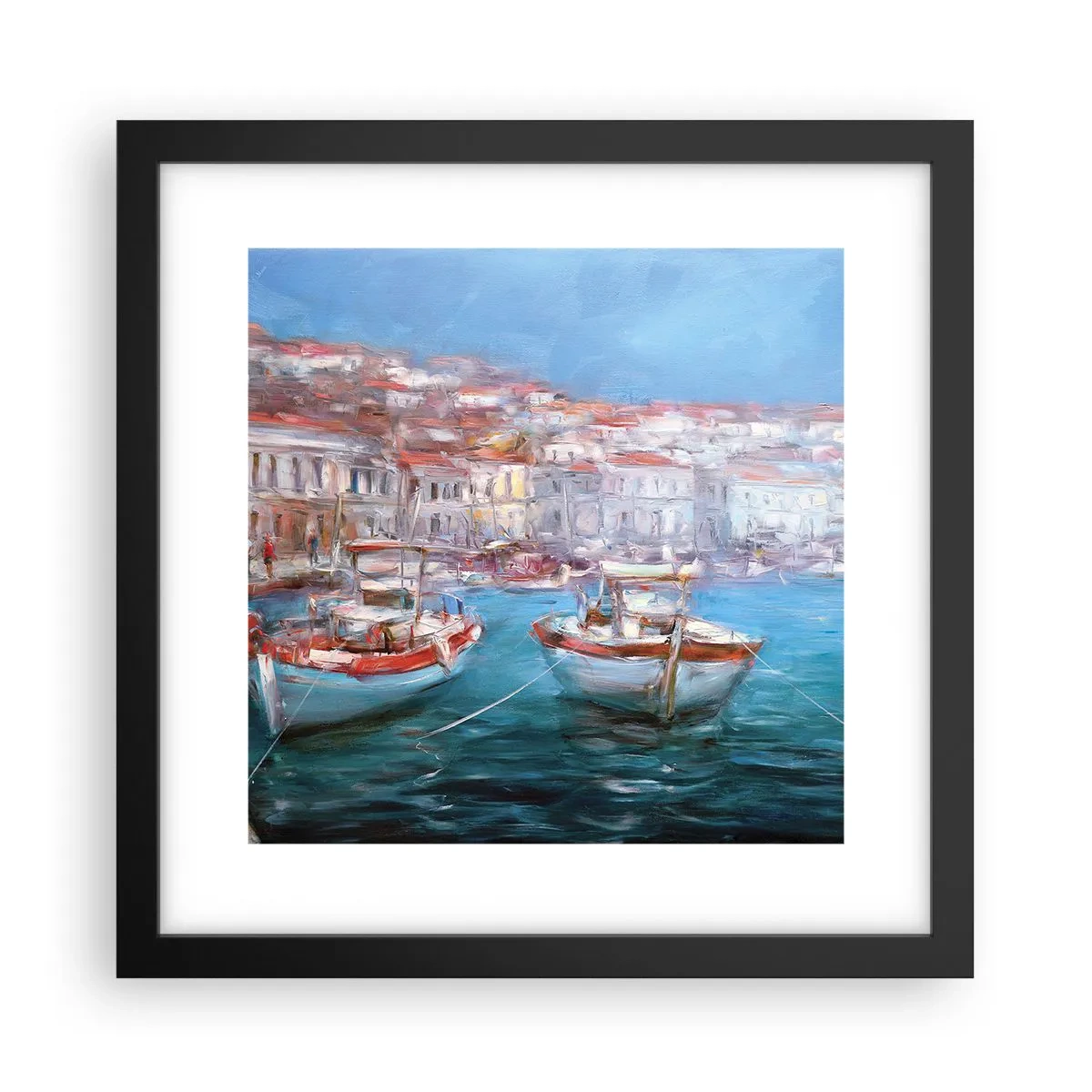 Plakat w czarnej ramie - Włoska zatoka - 30x30 cm
