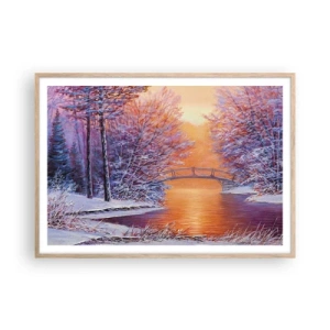 Plakat w ramie jasny dąb - Spotkajmy się tu - 100x70 cm