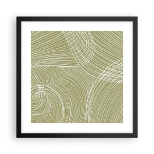 Plakat w czarnej ramie - Abstrakcja misterna w bieli - 40x40 cm