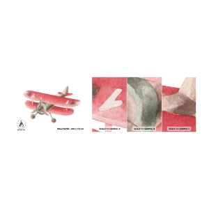 Fototapeta Próbka Samoprzylepna Deluxe Sticker - Gotowy do wysokich lotów - Samolot, Dziecięcy, Vintage - 100x30 cm