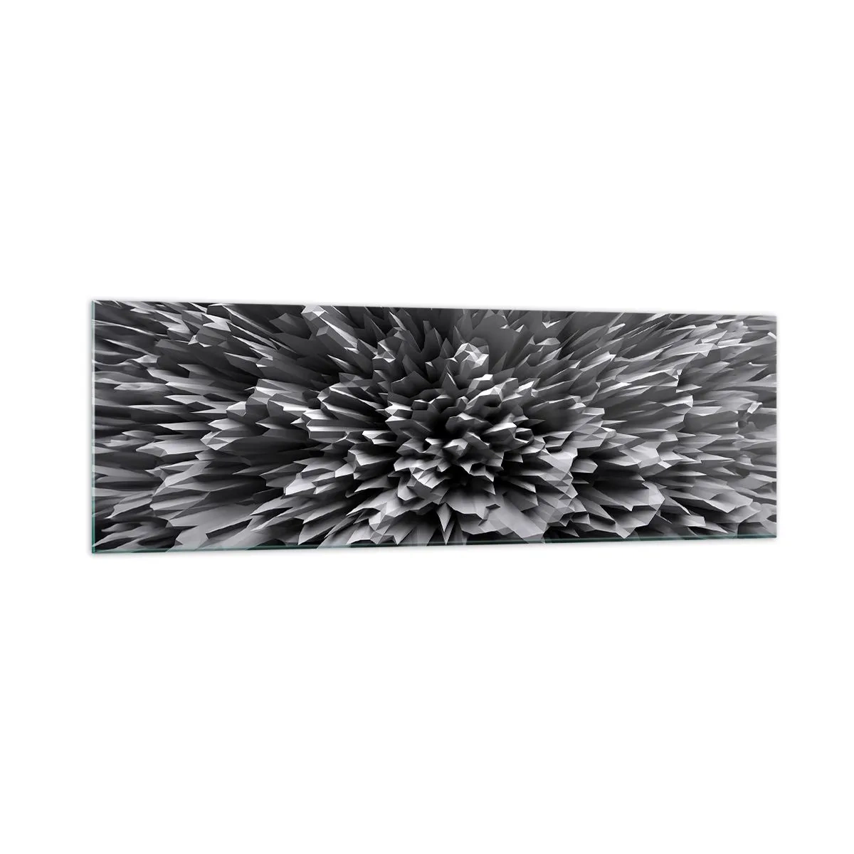 Obraz na szkle - Abstrakcyjna struktura w odcieniach szarości - 160x50cm - Już ostrzej się nie da - Nowoczesna dekoracja ścienna do salonu i sypialni ARTTOR