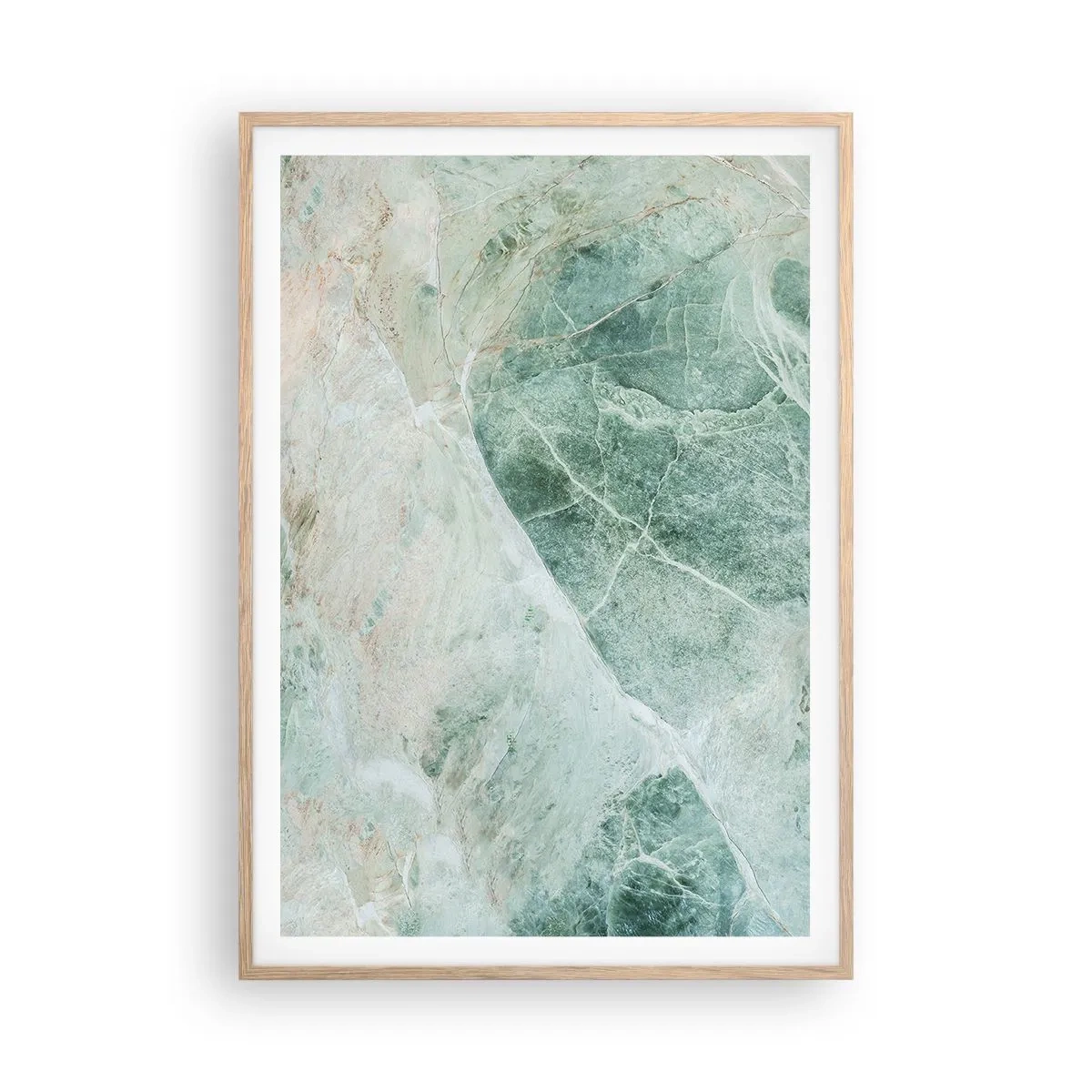 Plakat w ramie jasny dąb - Szlachetny chłód kamienia - 70x100 cm