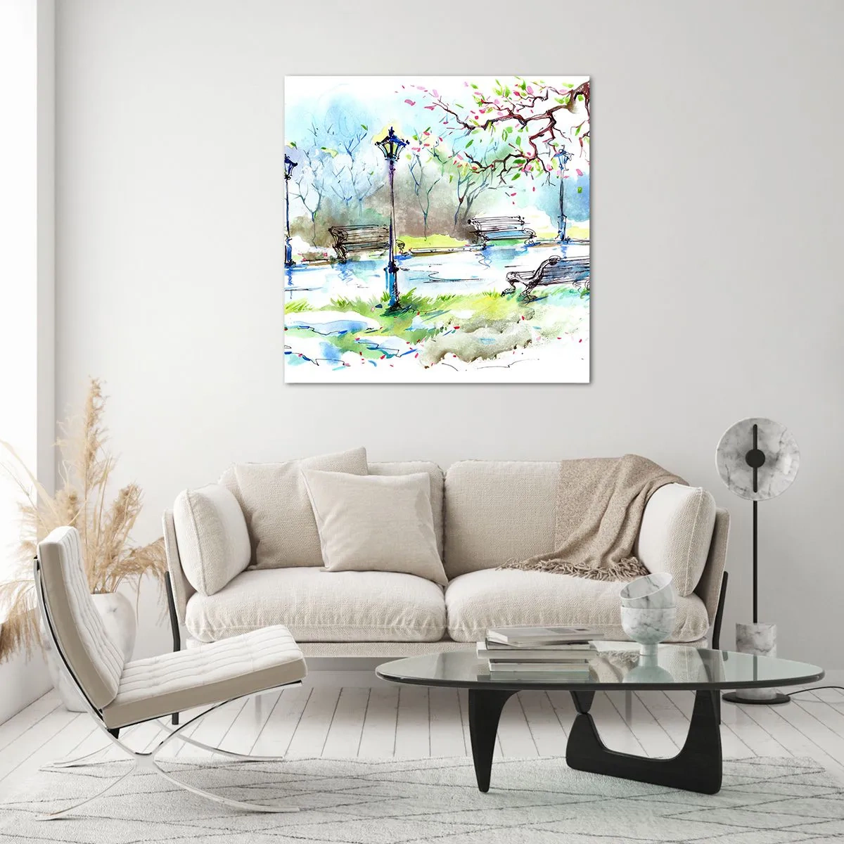Obraz na szkle - Czar parkowej ciszy - 60x60 cm