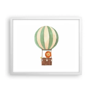 Plakat w białej ramie - Podróże Leona - 50x40 cm