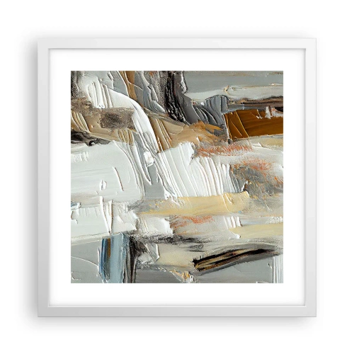 Plakat w białej ramie - Barwne nawarstwienia - 40x40 cm