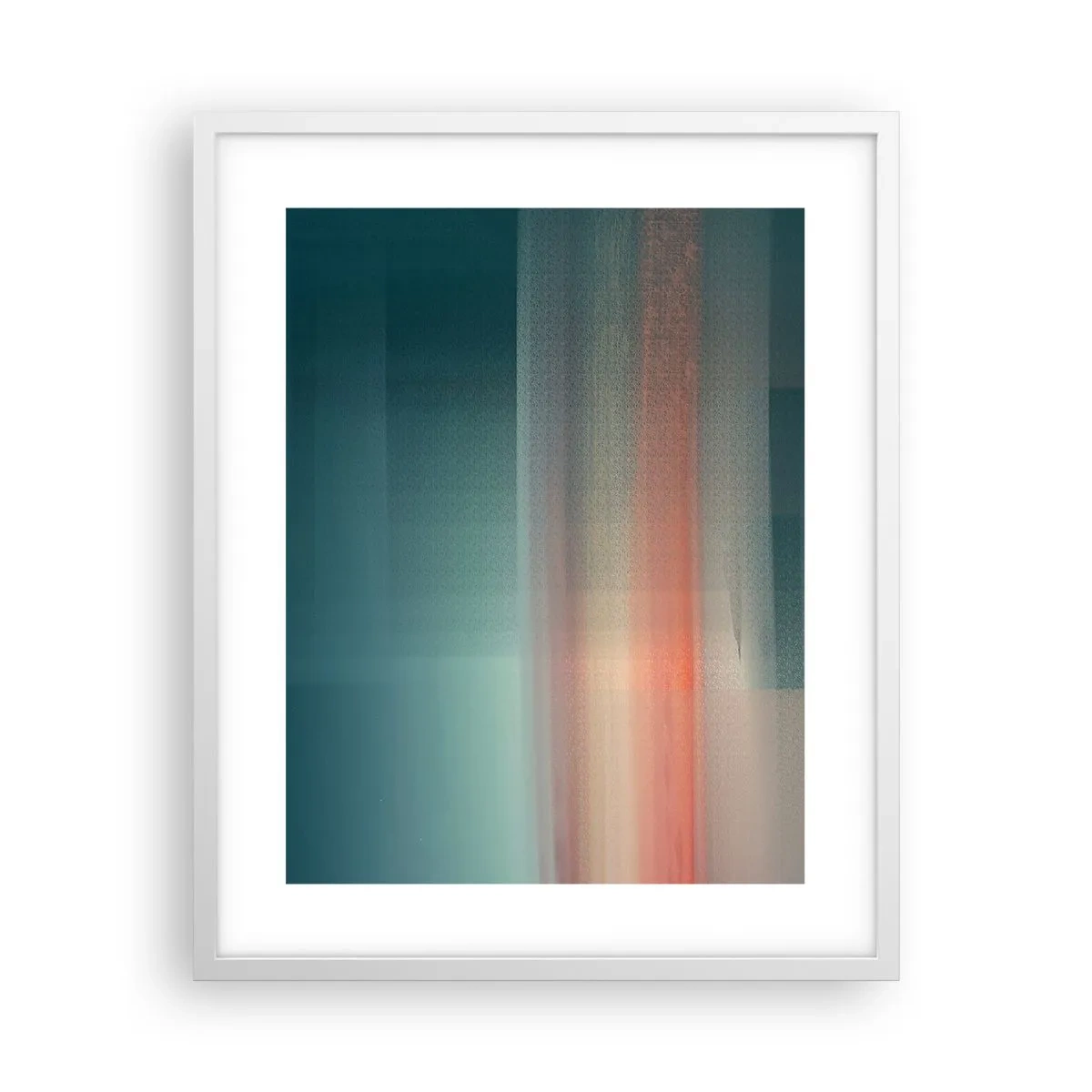 Plakat w białej ramie - Abstrakcja: fale światła - 40x50 cm