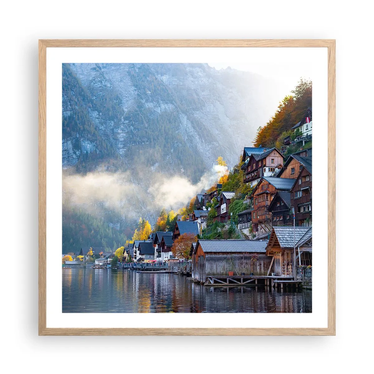 Plakat w ramie jasny dąb - Alpejskie klimaty - 60x60 cm