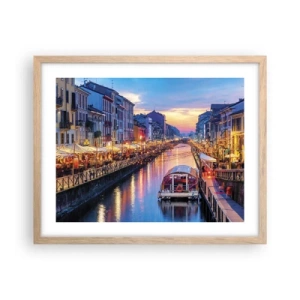 Plakat w ramie jasny dąb - Wieczór światła i zabawy - 50x40 cm