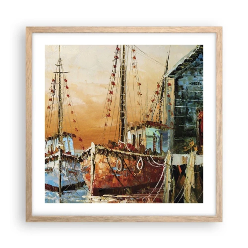 Plakat w ramie jasny dąb - Spokojny powrót - 50x50 cm