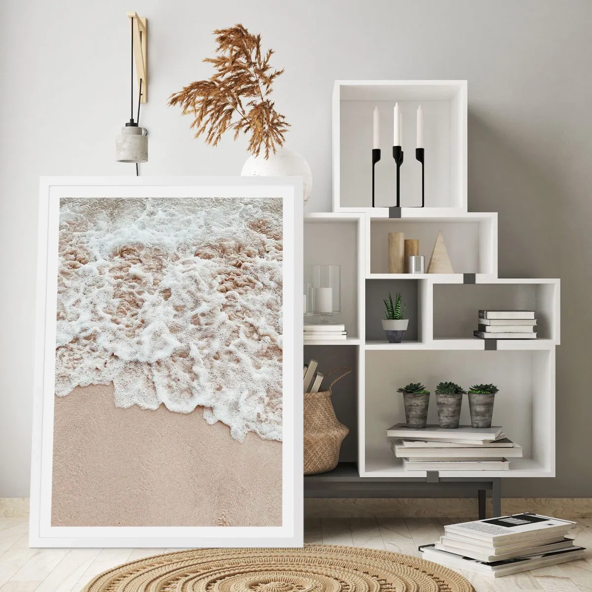 Plakat w białej ramie - Zaraz wracam - 40x50 cm