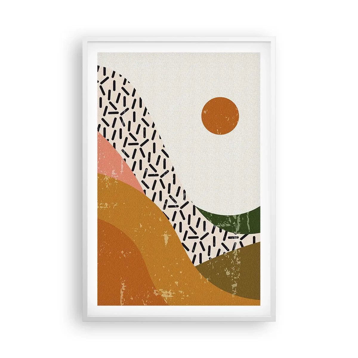 Plakat w białej ramie - Abstrakcja słoneczna - 61x91 cm