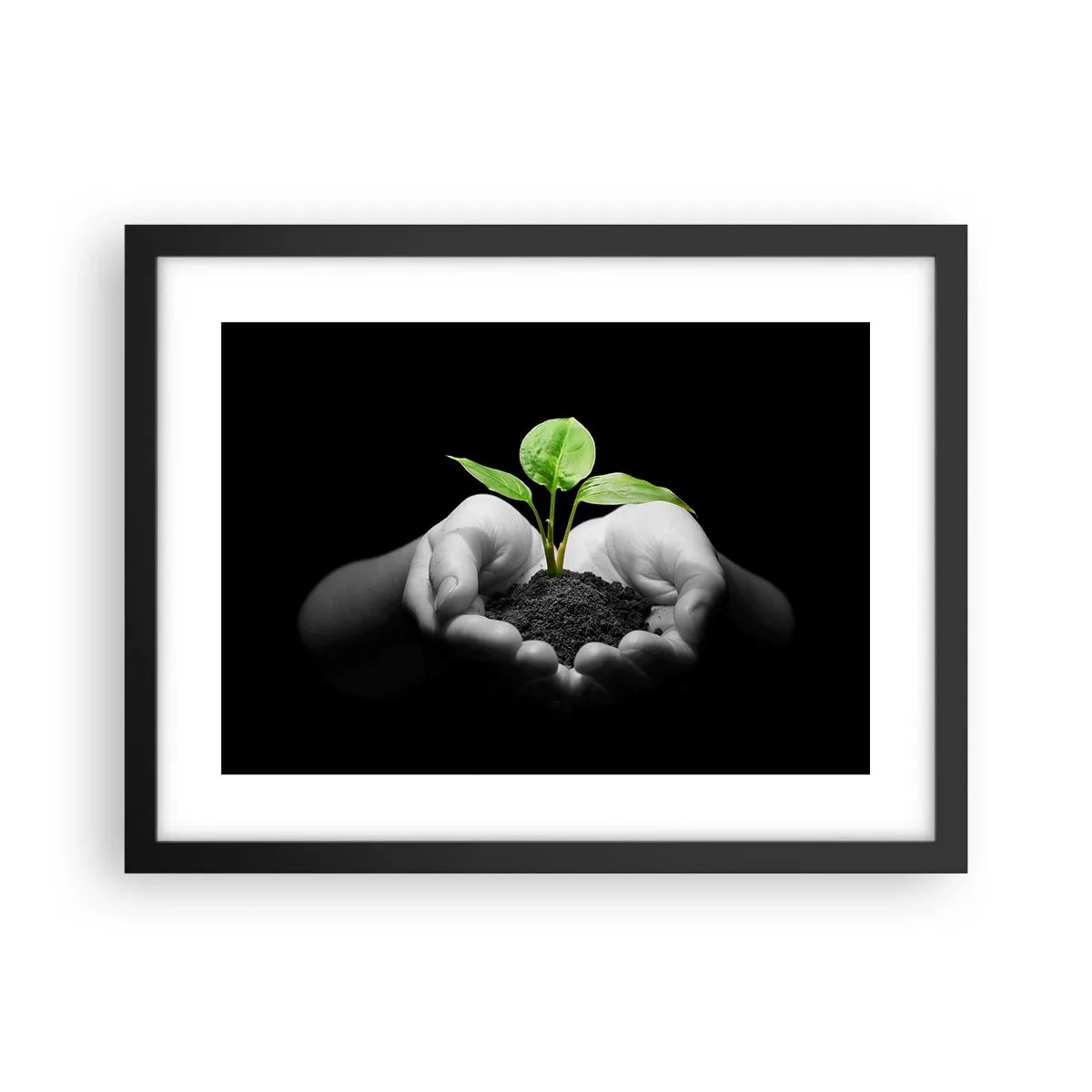 Plakat w czarnej ramie - Kocham naturę, chronię ją - 40x30 cm