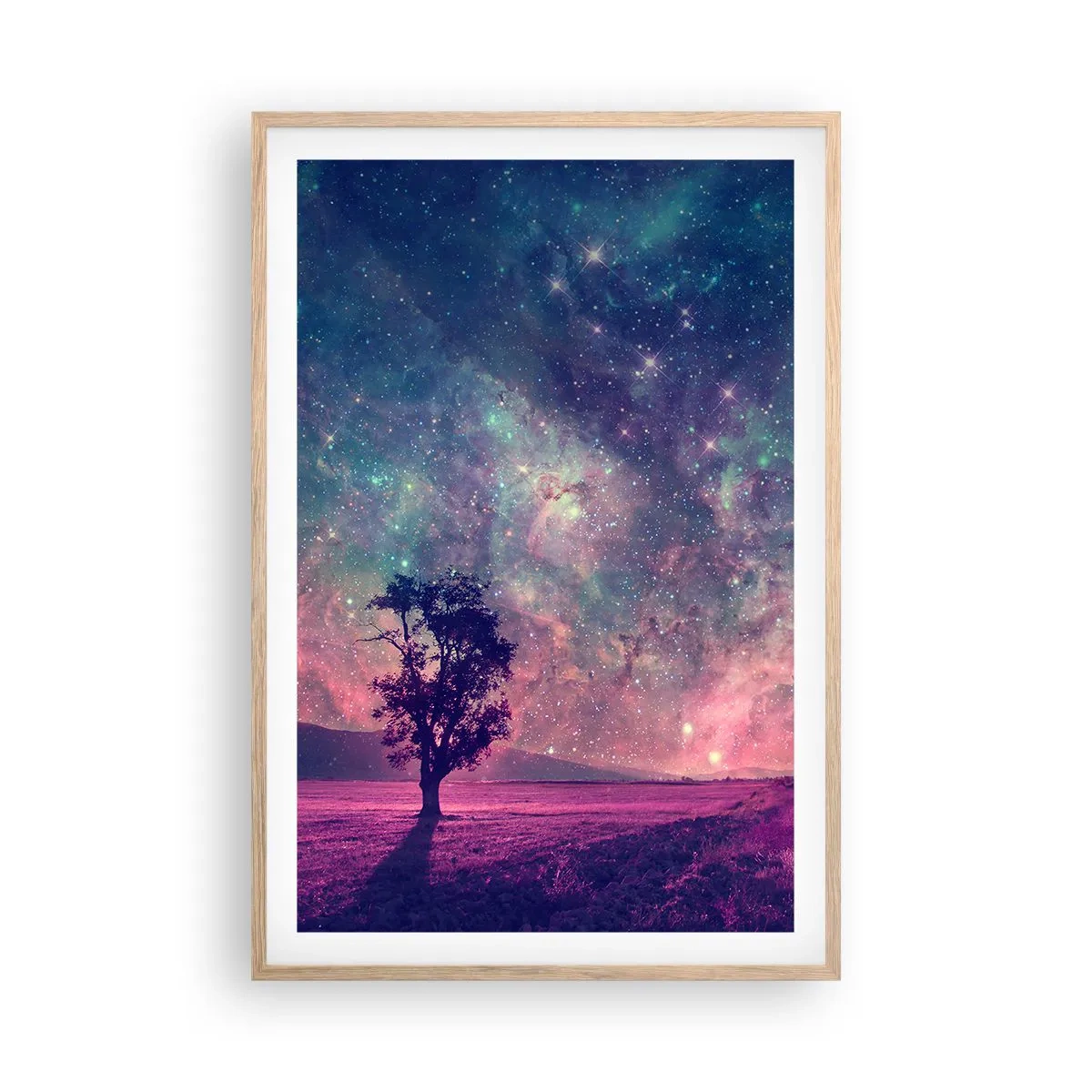 Plakat w ramie jasny dąb - Pod magicznym niebem - 61x91 cm