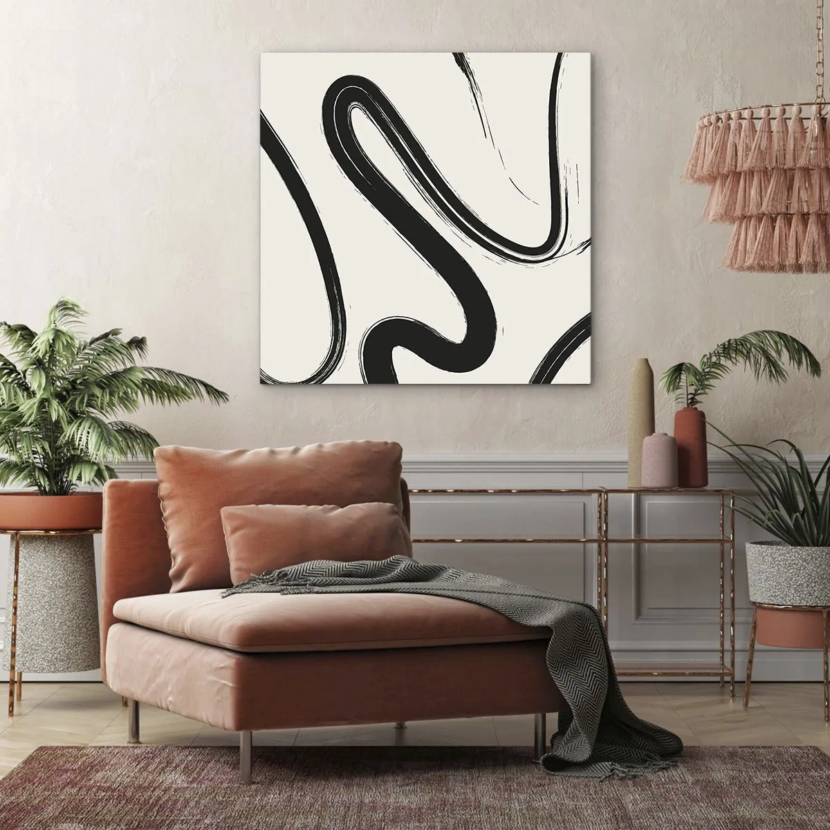 Obraz na płótnie - Czarno-biała fanaberia - 60x60 cm