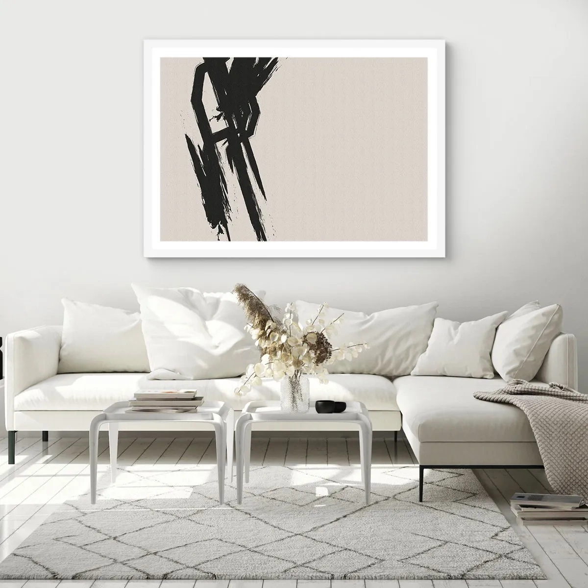 Plakat w białej ramie - Niepohamowany pęd - 100x70 cm