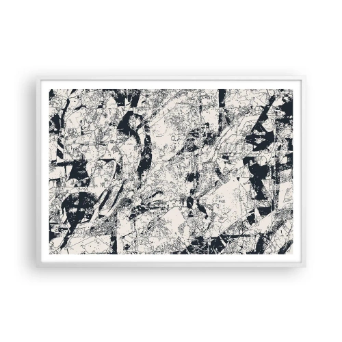 Plakat w białej ramie - Przenikanie przeciwieństw - 100x70 cm