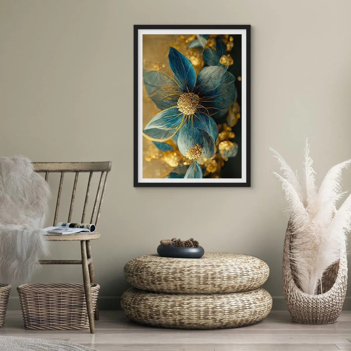 Plakat w czarnej ramie - Zakwitnąć złotem - 70x100 cm