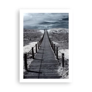 Plakat - Drewniana ścieżka w nieznane - 50x70cm - Na sam brzeg - Nowoczesna dekoracja ścienna do salonu, kuchni i sypialni ARTTOR