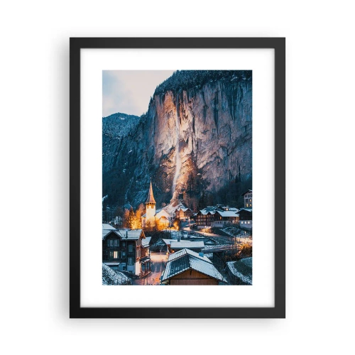 Plakat w czarnej ramie - Świetlisty duch zimy - 30x40 cm