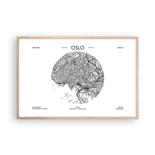 Plakat w ramie jasny dąb - Anatomia Oslo - 91x61 cm