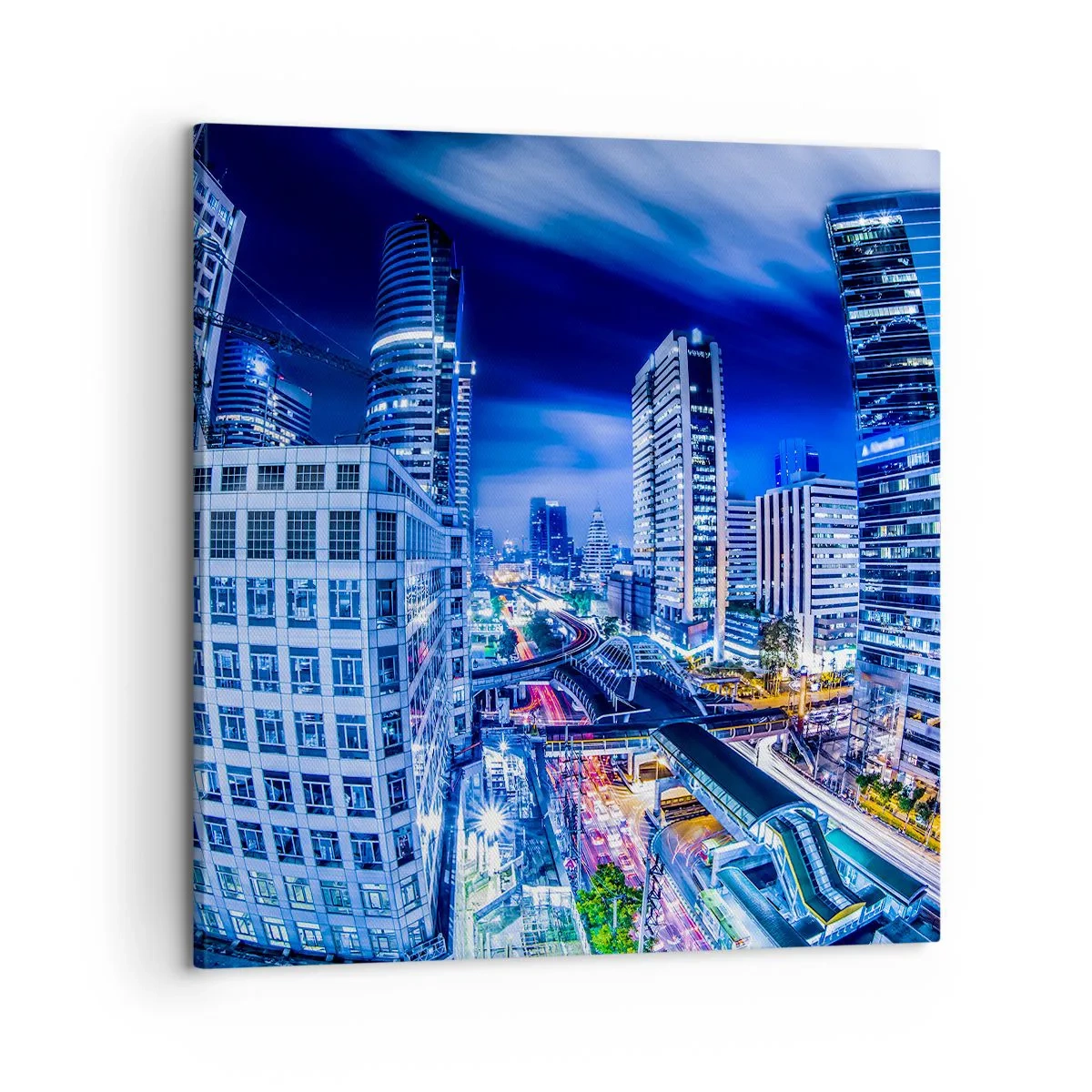Obraz na płótnie - Rytmy nocnego miasta - 60x60 cm